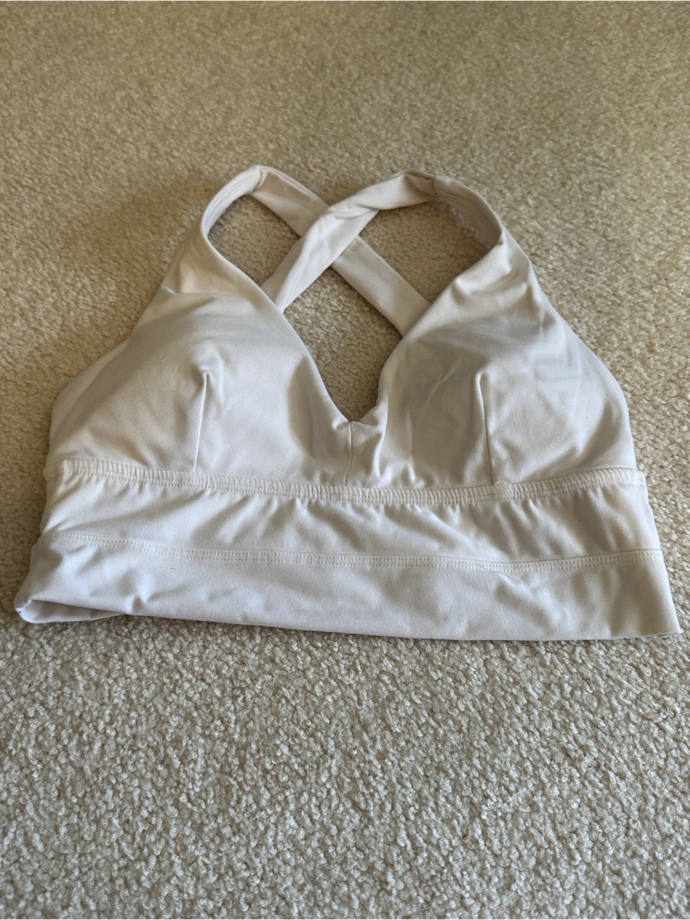 BuffBunny Cream Cross-Back Lightweight Bralette
